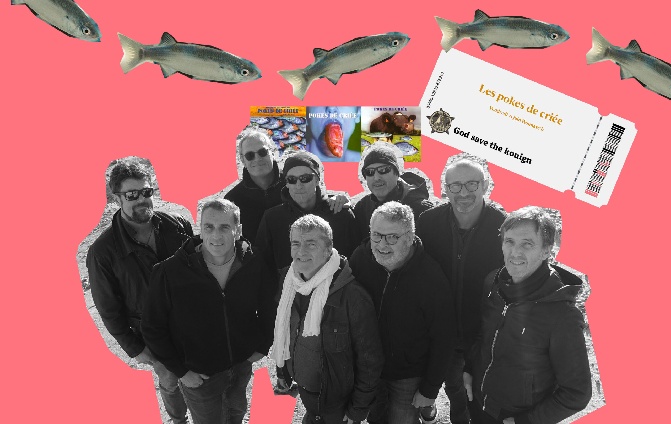 Collage groupe de rock Les Pokes